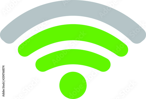 Round Blue Signal icon of radio wave status 3