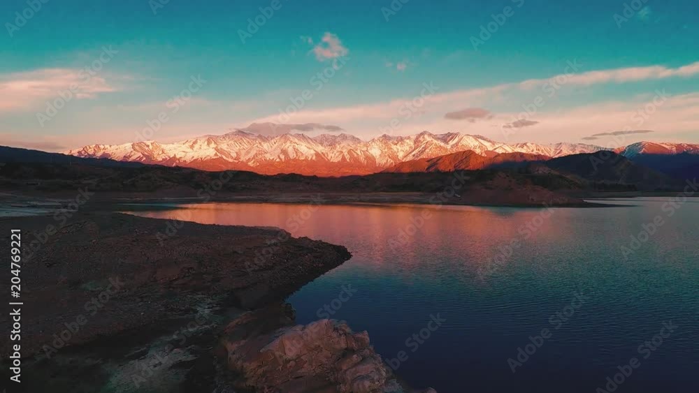 Los andes Chile and argentina with lake
