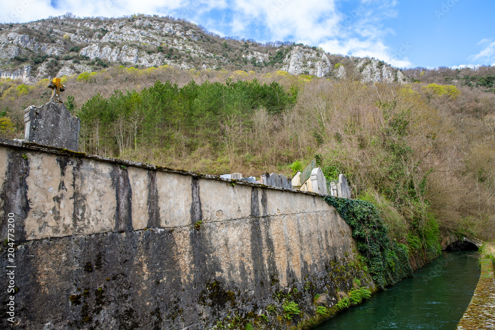 Fototapeta premium Aquaduct Saint-Nazaire-en-Royans in the Auvergne-Rhône-Alpes Frence