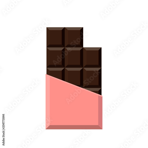 Realistic chocolate bar isolated on white background. Packaging. Mock up. Vector illustration.