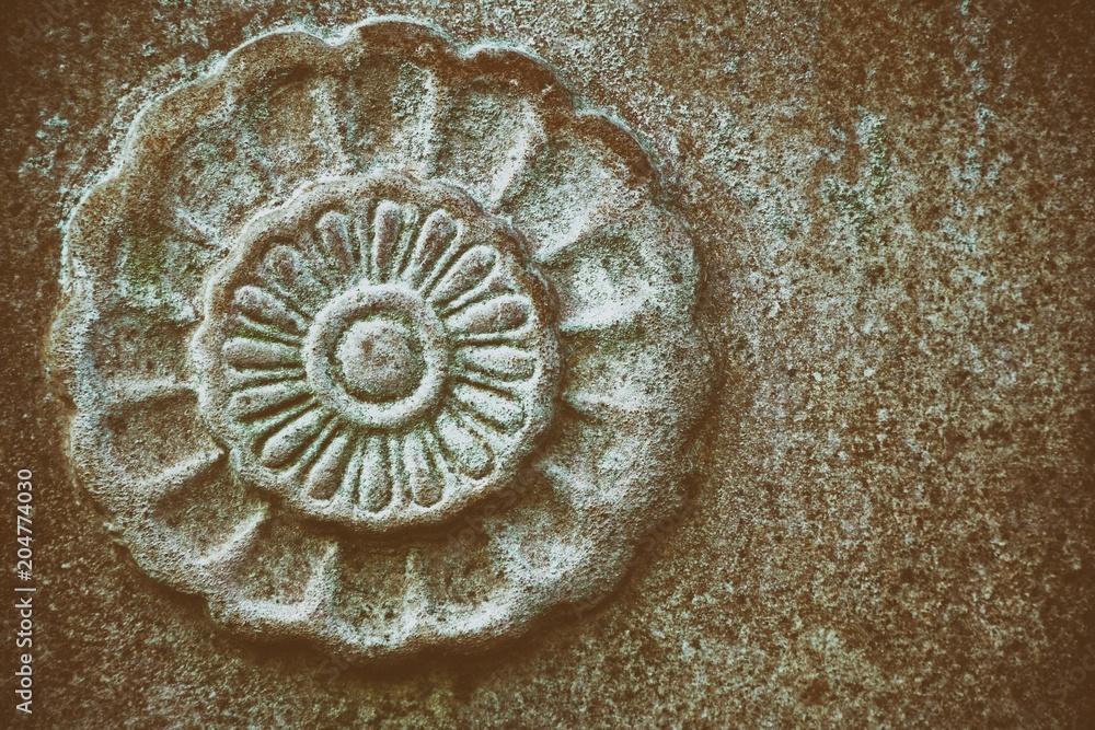 Ornate stone texture, circle rock shape, background for web site or mobile devices
