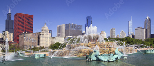 фотографія Chicago skyline and Buckingham Fountain