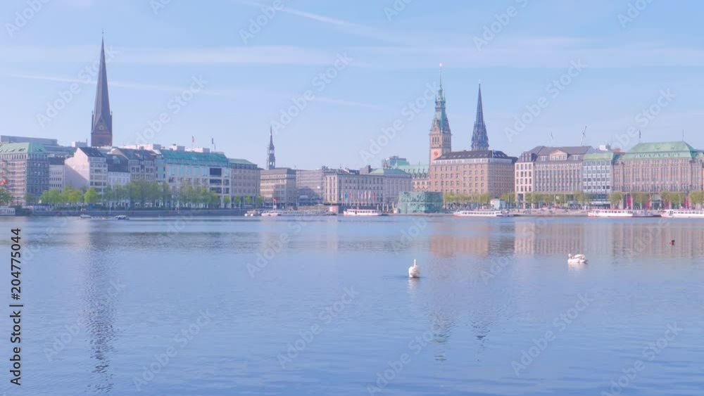 Inner Alster Lake, center of Hamburg in springtime, Germany Inner Alster Lake, center of Hamburg in springtime, Germany