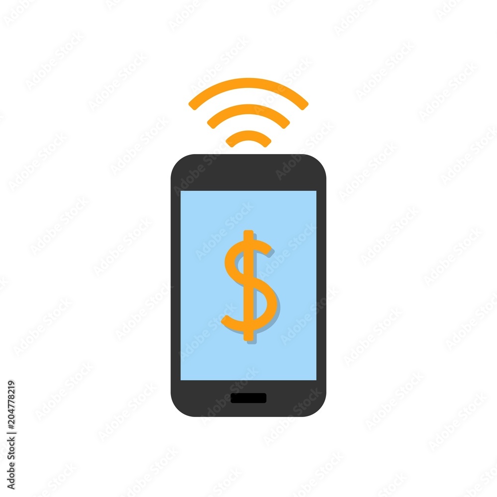 Mobile pay flat icon Mobile pay flat icon