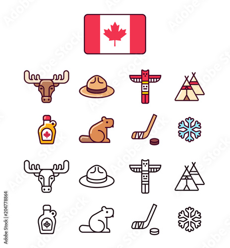 Canada icons set