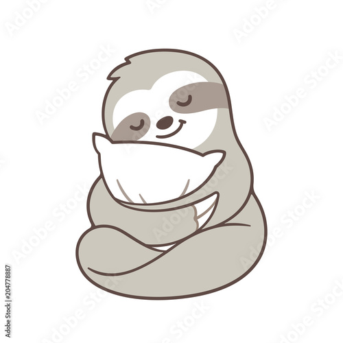 Cute sleepy sloth