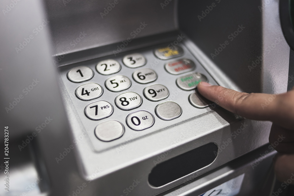 closed up of keypad of atm automatic teller machine closed up of keypad of atm automatic teller machine