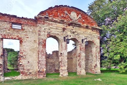 Remains of a fortified castle in Sobkow, Swietokrzyskie Voivodeship, Poland photo