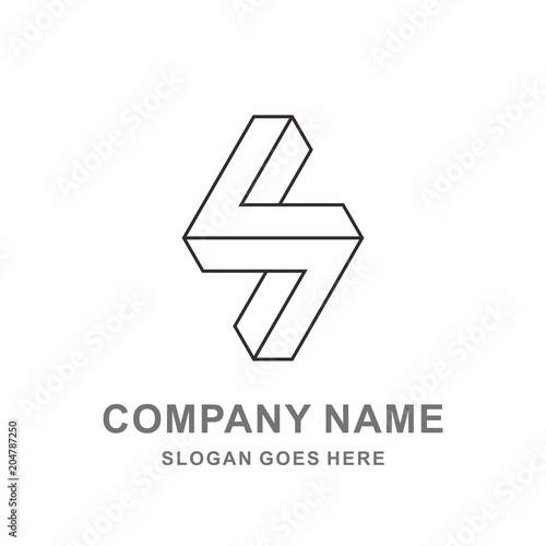 Monogram Letter S Geometric Infinity Square Cube Architecture Construction Business Company Stock Vector Logo Design Template
