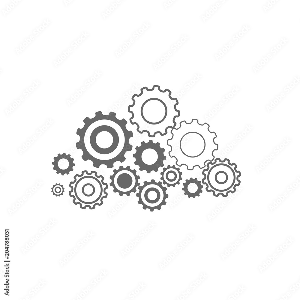 Settings icon with additional machine gears. vector illustration Settings icon with additional machine gears. vector illustration