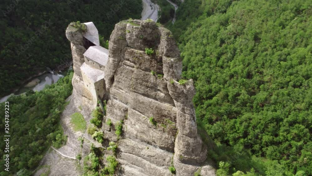 Aerial view of Castello della Pietra - XI century - in Italy