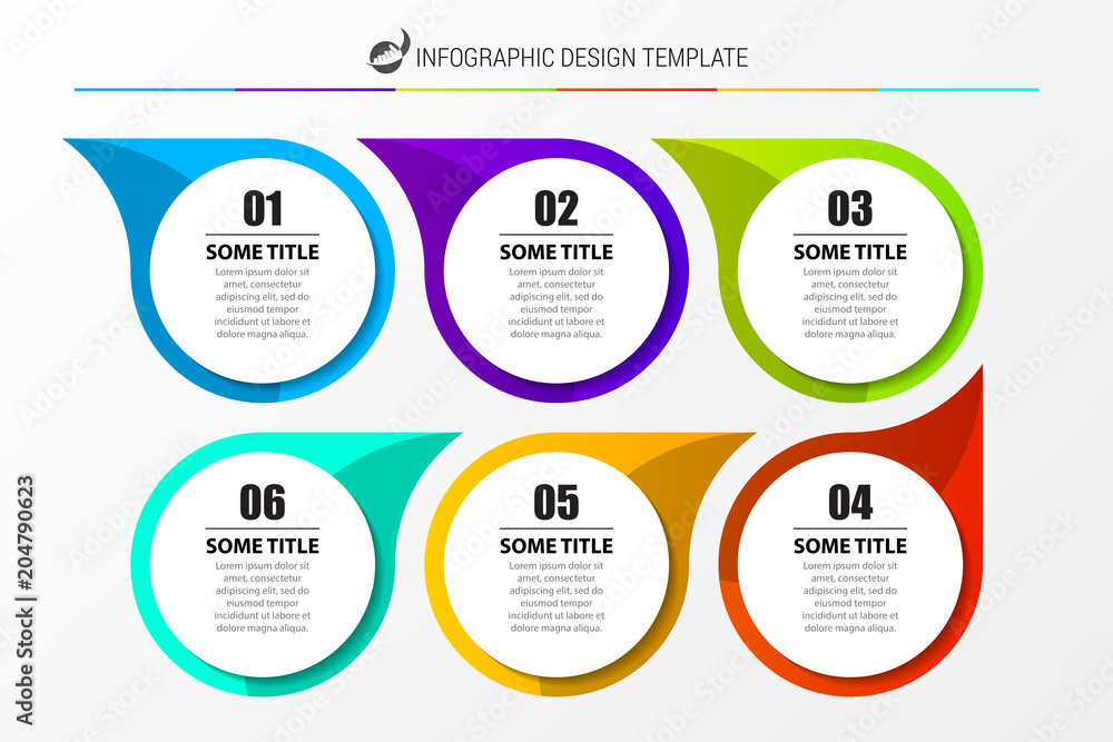 Infographic design template. Business concept with 6 steps Infographic design template. Business concept with 6 steps