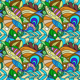 Seamless psychedelic pattern. Beautiful colorful background. Backdrop for the preview. Drawing in retrostile. Vintage image.