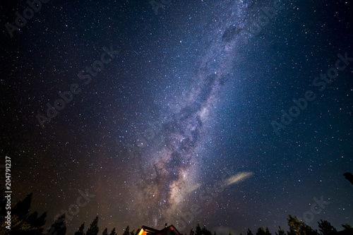 Milky Way and stars, City of Coyhaique - Chilean Patagonia photo