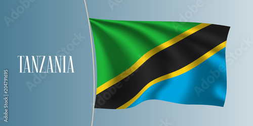 Tanzania waving flag vector illustration