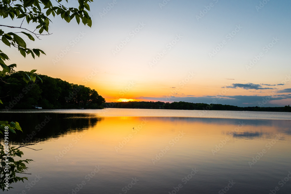 Sunset on lake