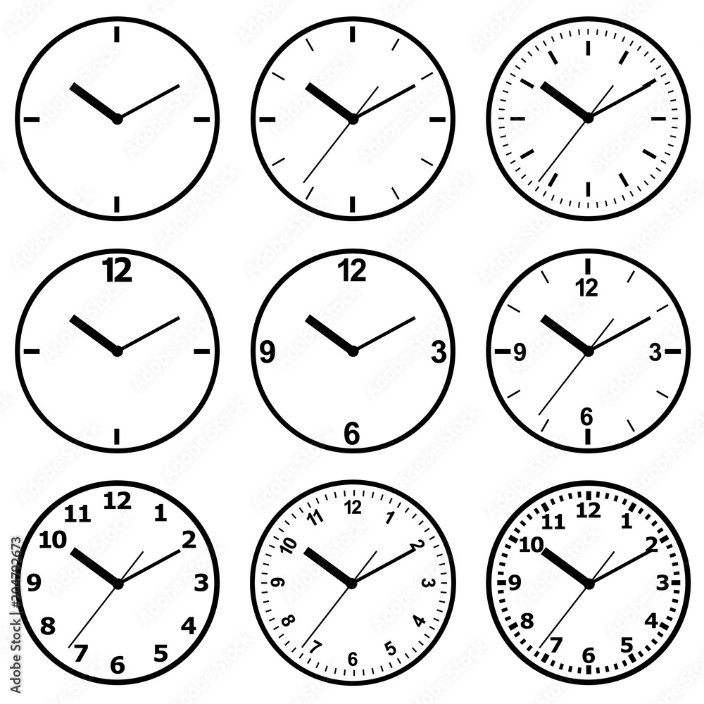 Clock flat icon. World time concept. Business background. Internet marketing. Daily infographic Clock flat icon. World time concept. Business background. Internet marketing. Daily infographic