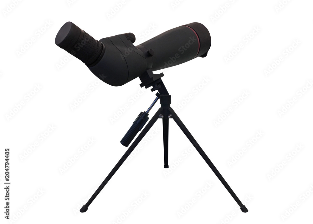 spyglass on a tripod isolated on a white background spyglass on a tripod isolated on a white background