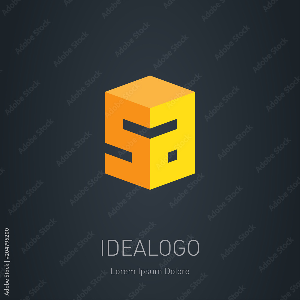 SA initial logo. Vector design element or 3d icon. S and A initial monogram logotype. SA initial logo. Vector design element or 3d icon. S and A initial monogram logotype.