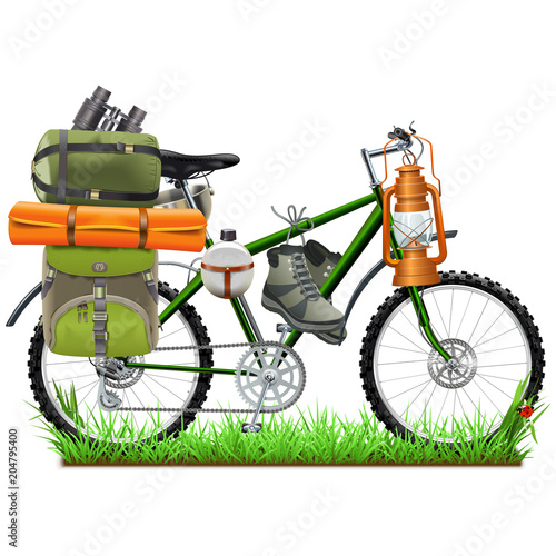 Vector Camping Bicycle