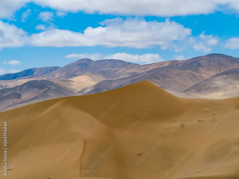 Large dunes in the Atacama desert, near the city of Copiapo, Northern Chile