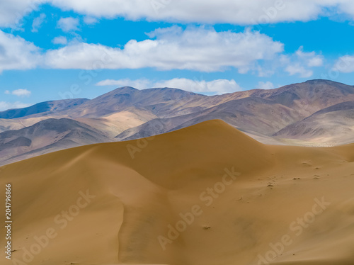 Large dunes in the Atacama desert, near the city of Copiapo, Northern Chile
