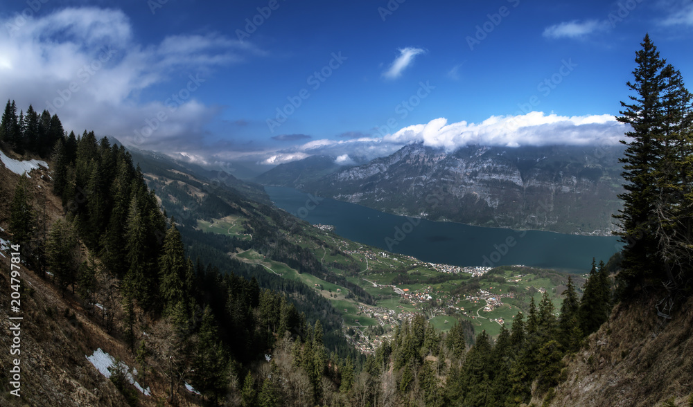 Walensee shot from Flumserberg in Spring