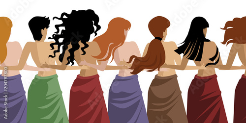 female circle hug