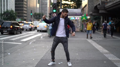 Guy Dancing at Street