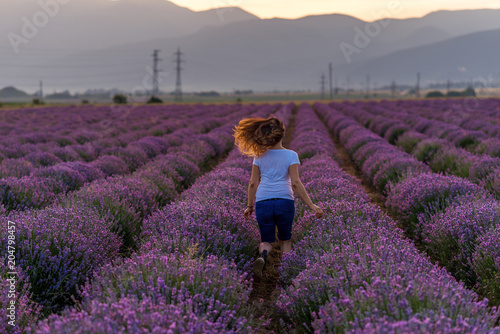 Woman on lavender field