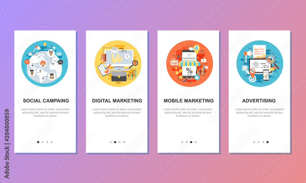 Onboarding screens for mobile app templates concept. Stock Vector ...