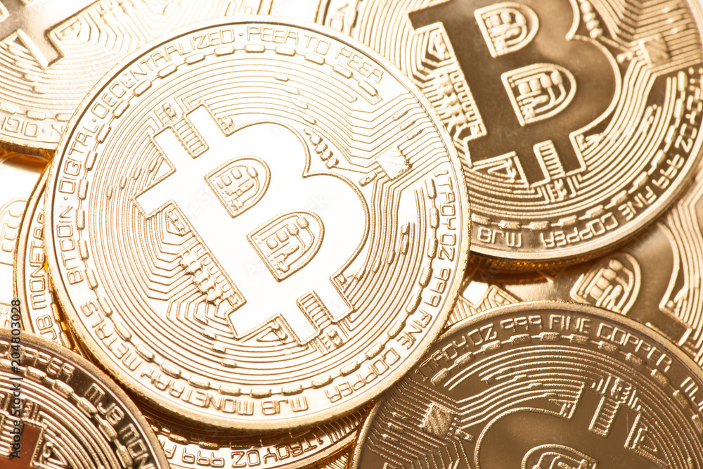 Crypto currency Bitcoin isolated over white background Crypto currency Bitcoin isolated over white background