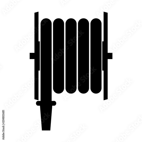 Fire hose reel icon. Fire station. Vector illustration