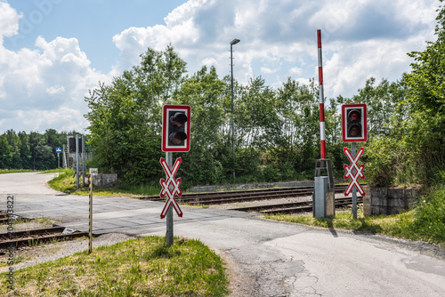 Bahnübergang mit Schranken