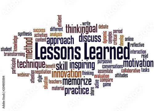 Lessons learned word cloud concept