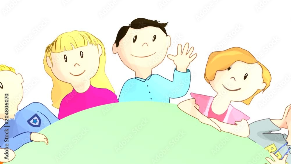 children spinning on the ball.girls and boys, they wave their hands and smile children spinning on the ball.girls and boys, they wave their hands and smile