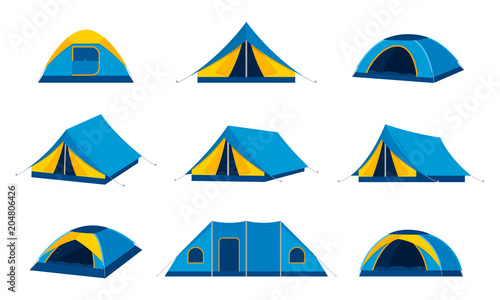 Vector camping tent icons