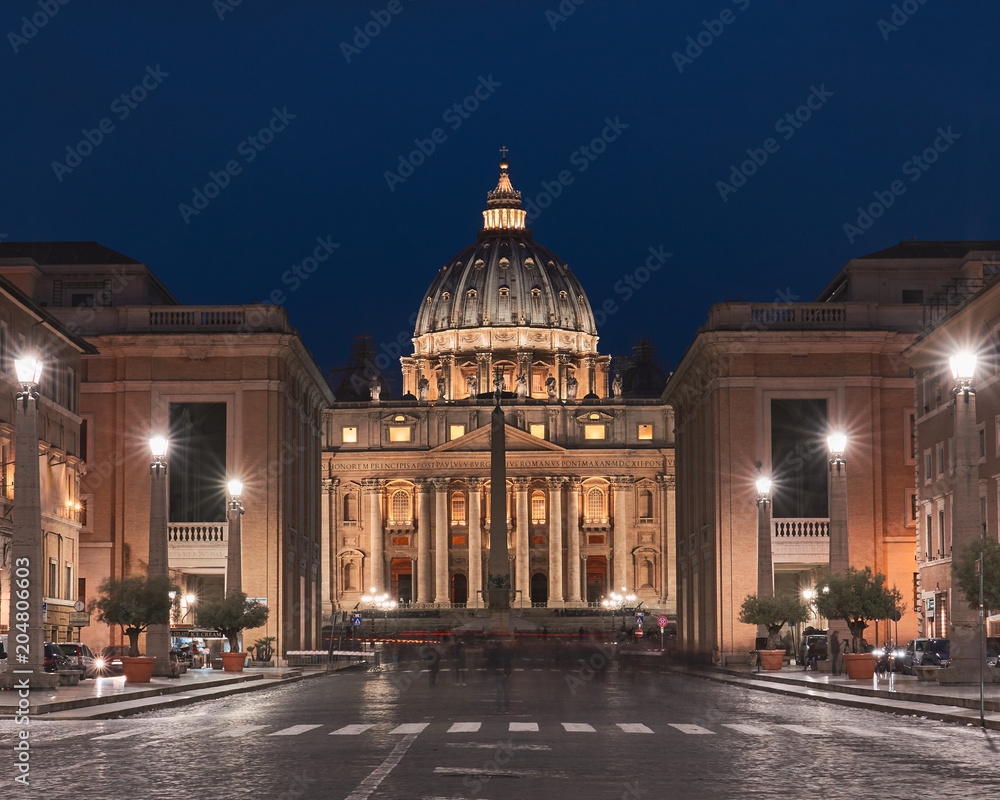 Rome, Saint Peter's Square at night