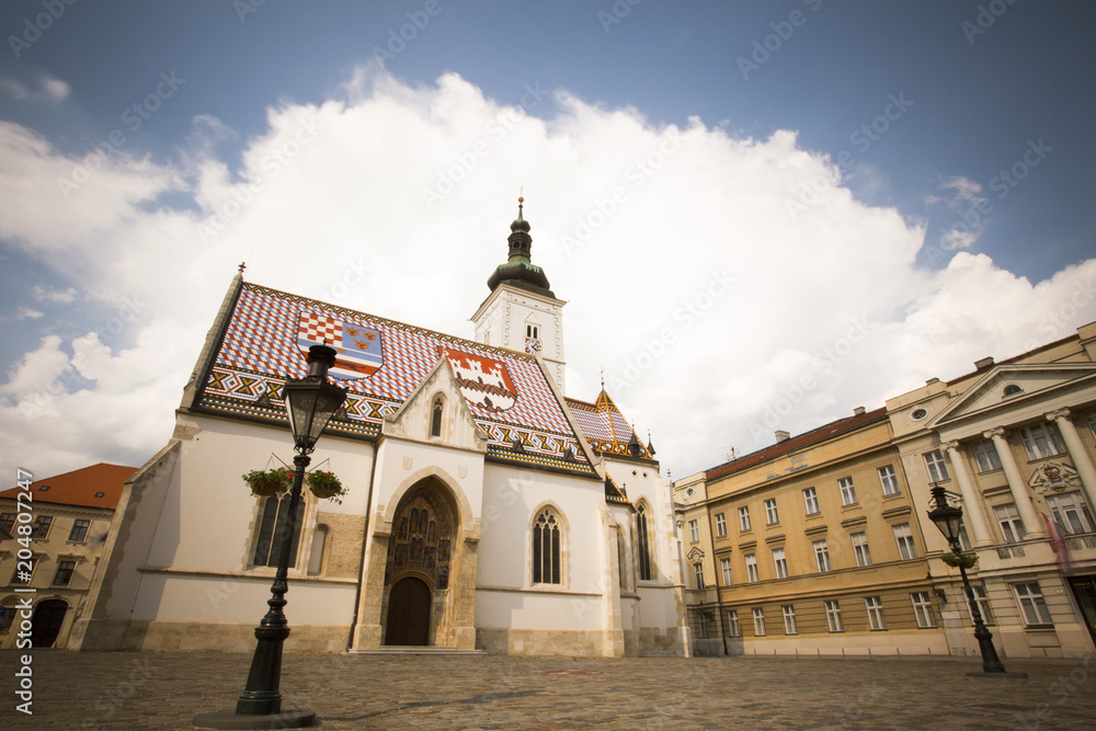 St. Marko's church on St. Marko's square in Zagreb, Croatia