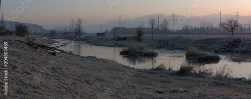 Canal dreams; icy morning on the canal in Rüthi SG photo