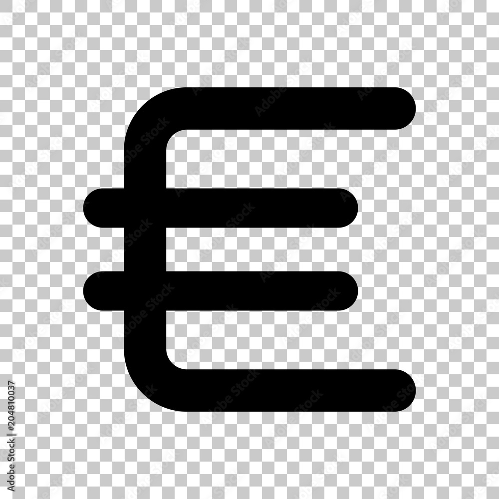 euro symbol, simple icon. On transparent background. euro symbol, simple icon. On transparent background.