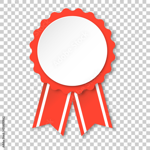 Award ribbon icon. Medal badge illustration on isolated transparent background. Ribbon business concept.