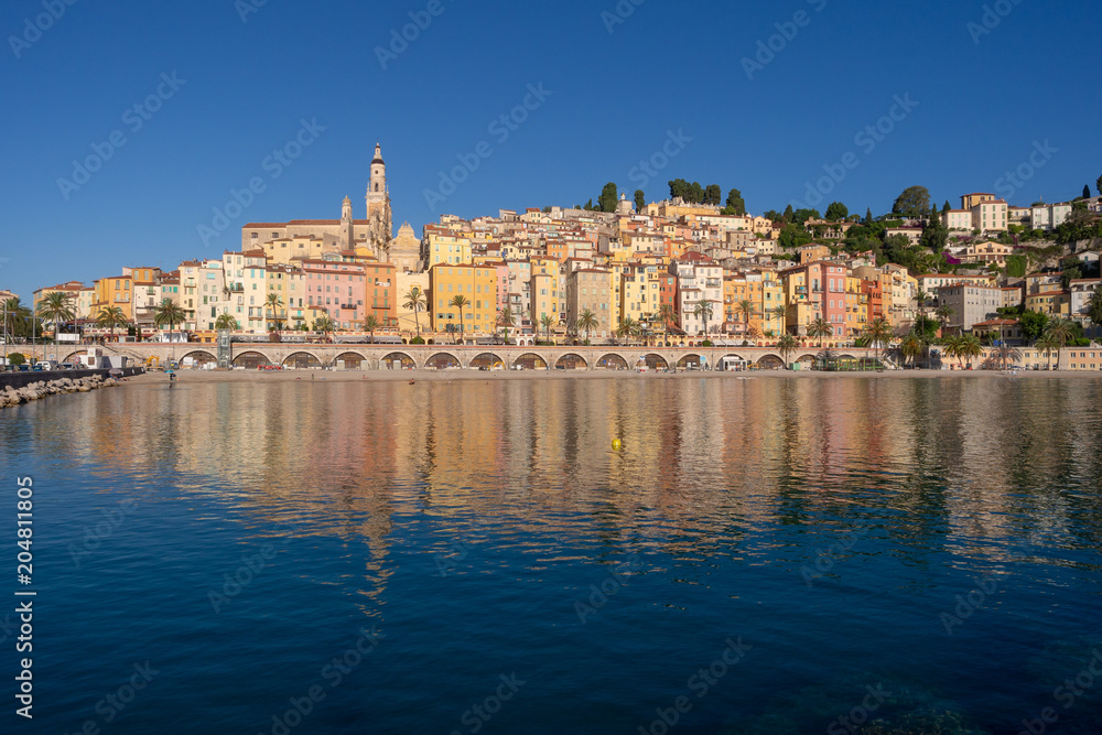View on Menton on the French Riviera