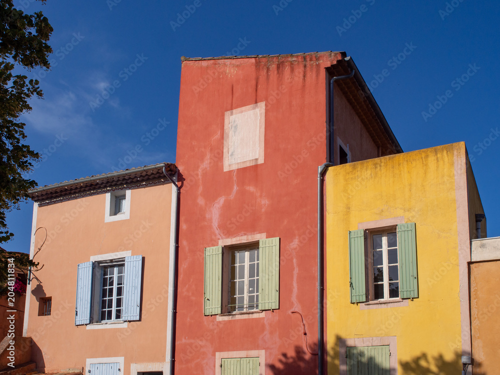 Houses in Rousillon village in Provence, France