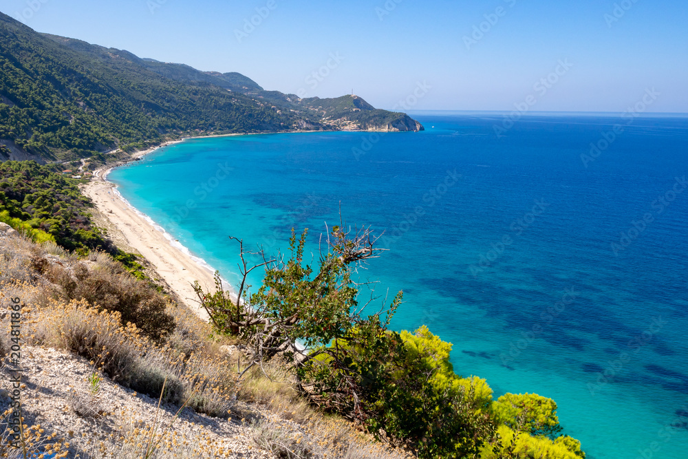 Pefkoulia beach on Lefkada