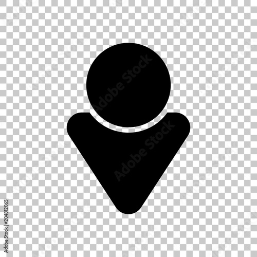 Simple male symbol. Man icon. On transparent background.