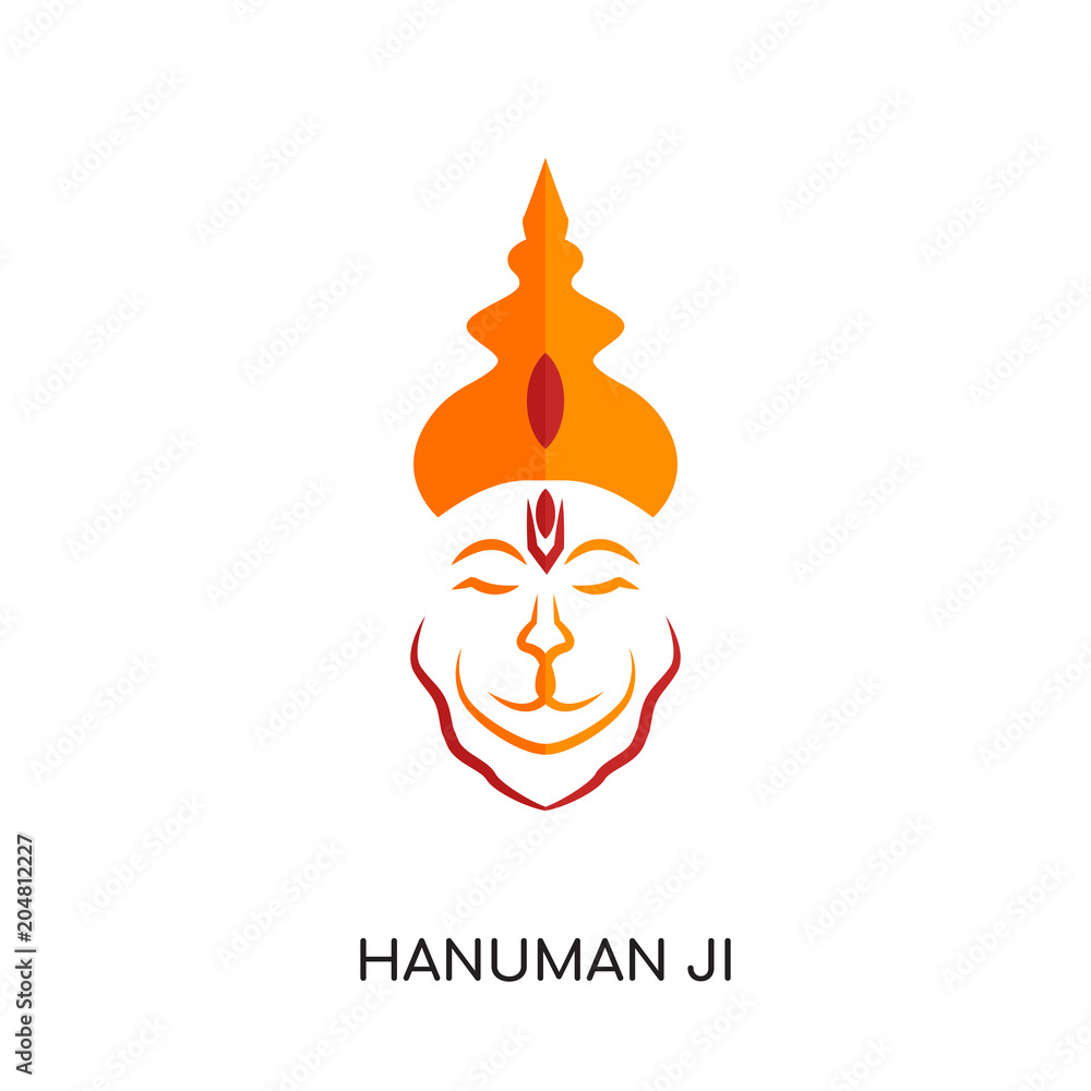 hanuman ji logo isolated on white background Stock Vector | Adobe Stock