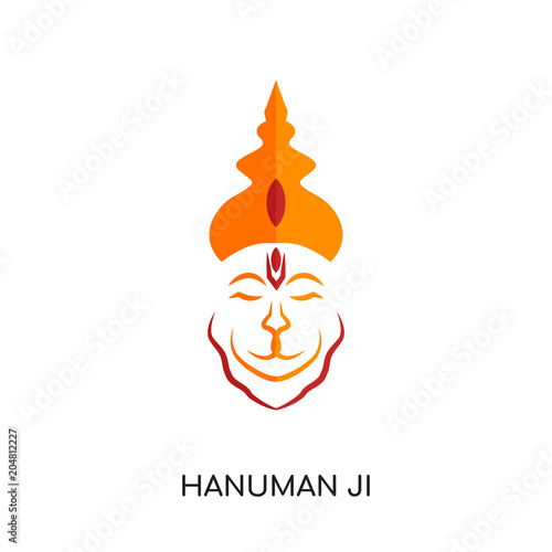 Fotografija hanuman ji logo isolated on white background