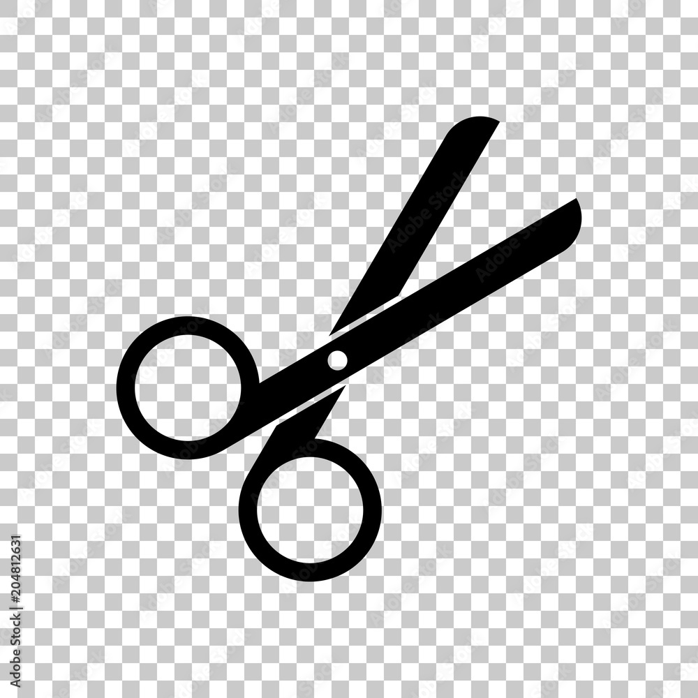 Scissors icon. Tool of barber. On transparent background. Stock Vector