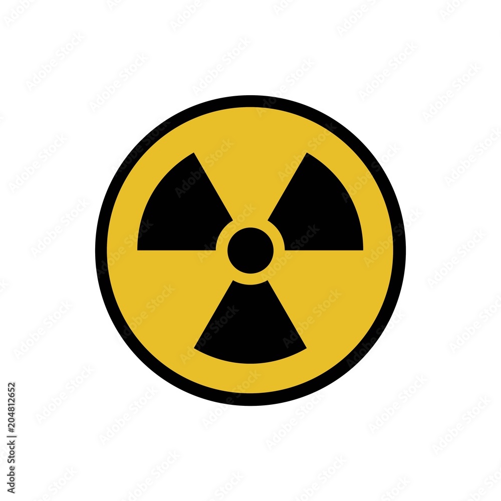 Vector illustration. Radioactive hazard. Round sign of radioactivity. Safe sign. Vector illustration. Radioactive hazard. Round sign of radioactivity. Safe sign.